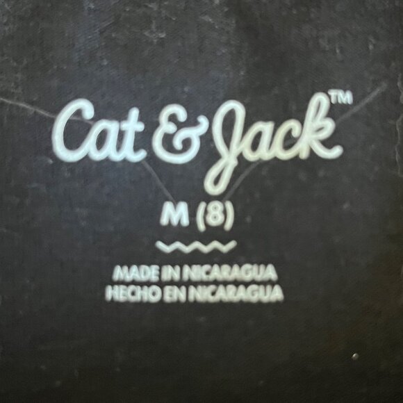 Cat & Jack Tshirt Smiley Peace Sign Girls Medium Black Hippie - Picture 6 of 8